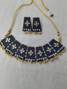 Handmade Fabric Choker\Neclace with Earrings