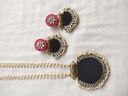 Black Round Long Nacklase with earring