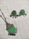 Green Long Nacklase with earring