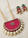 Pink Round Beautiful handmade necklace