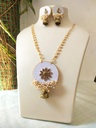 Traditional Jewelry in white Round Nacklace - Earring