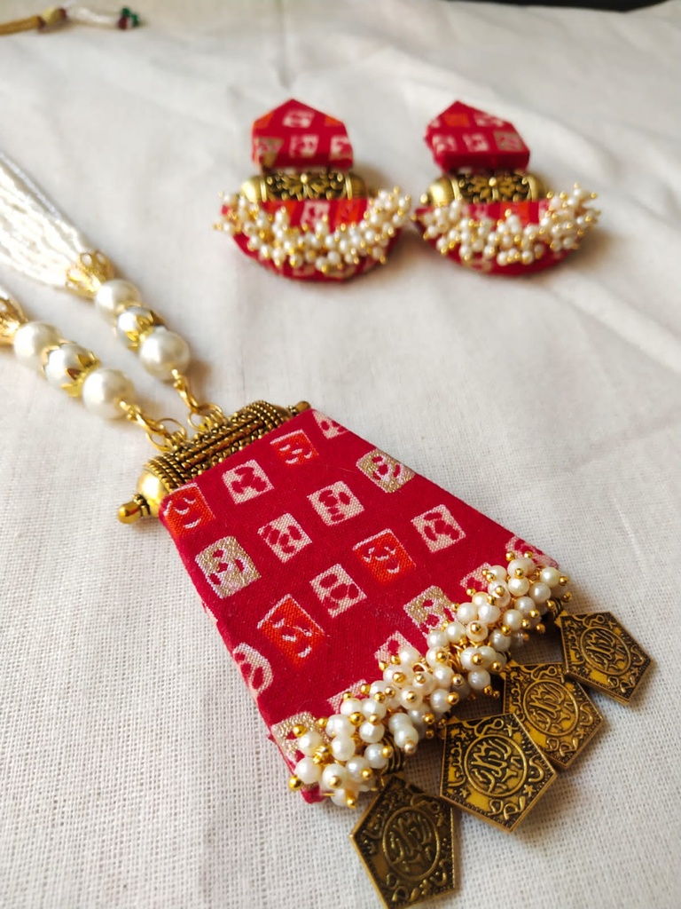 Traditional Jewelry in Badhni Pattern Nacklace - Earring
