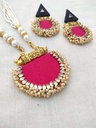  Pink Bandhej Fabric Customised Handmade Banjara Necklace