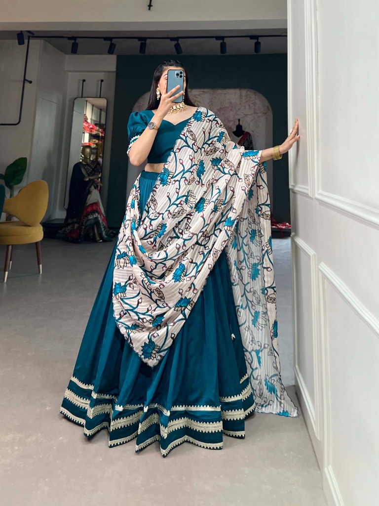 Vichitra silk lehenga choli