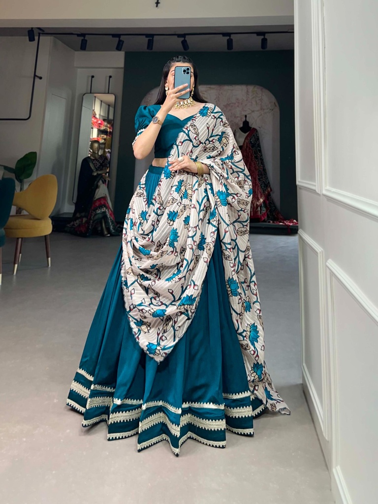 Vichitra silk lehenga choli