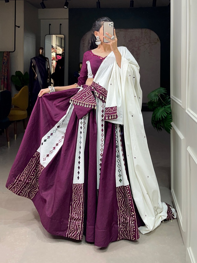 Bandhani Touchup Cotton Lehenga 
