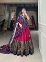 Tussar Silk  Foil Work Lehenga