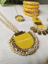 Golden Jewelry Set For Haldi, Mehendi, Wedding Function Perfect Gift For Her Wedding Handmade Jewelry Set