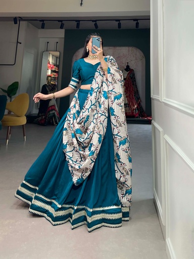 Vichitra silk lehenga choli