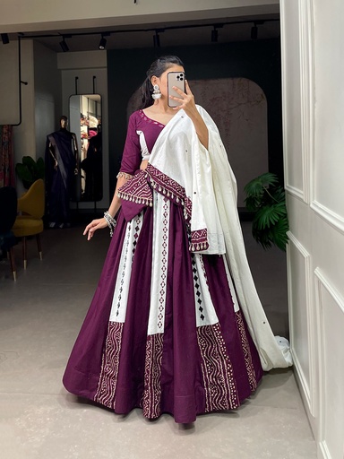 Bandhani Touchup Cotton Lehenga 