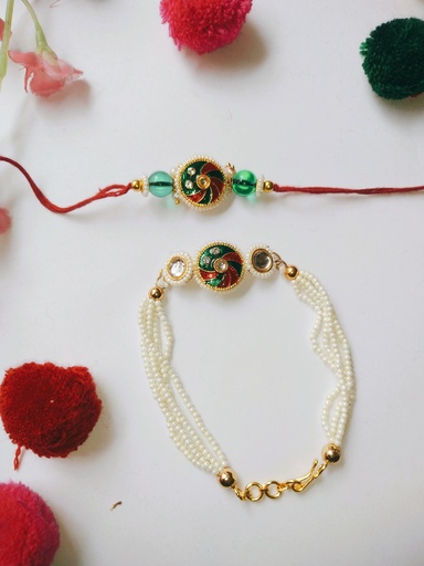 Shimmering Bloom Beads Rakhi