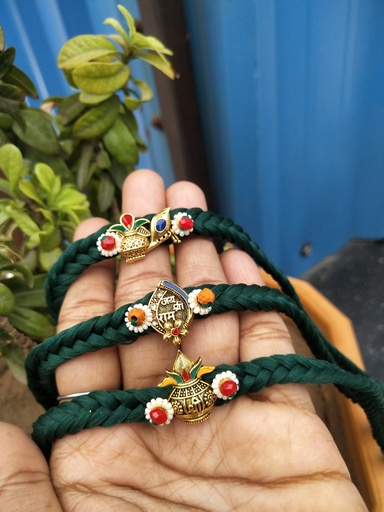 Divine Antique Pearl Rakhi (Set of 3)