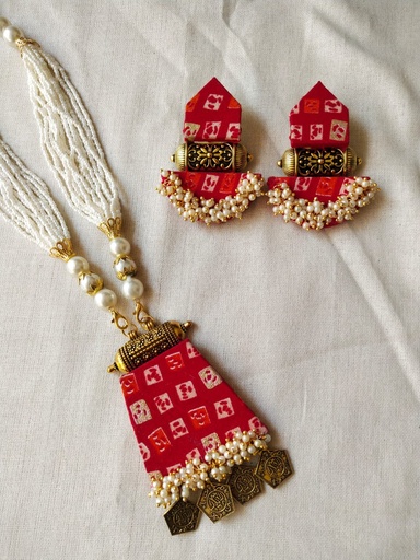 Traditional Jewelry in Badhni Pattern Nacklace - Earring